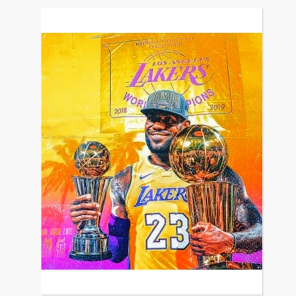 LEBRON JAMES LOS ANGELES LAKERS 2 POSTER BUNDLE SET 8.5x11 ULTRA GLOSSY REPRINTS - Picture 8 of 8